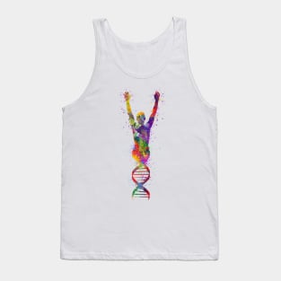 Human DNA Colorful Watercolor Genetics Gift Tank Top